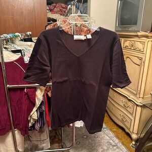 Dana Buchman Brown Short Sleeve Tee
